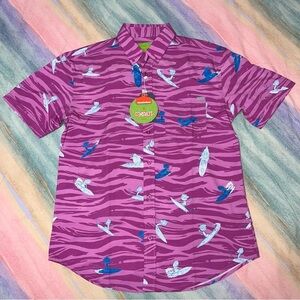 RSVLTS nickelodeon rocket power party wave kunuflex short sleeve shirt size L